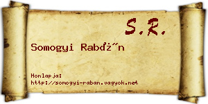 Somogyi Rabán névjegykártya